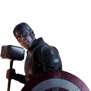 🔨 Captain America Avengers: Endgame capitán américa, vengadores, marvel, superhéroe, cómic, ucm, thor, martillo whatsapp sticker