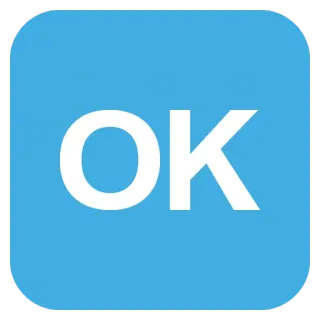 👍 OK ok, accord, approbation, bleu, texte, oui whatsapp sticker