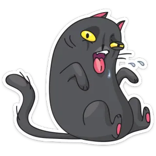 🤧 gato, dibujos animados, gracioso, tonto, expresión, animal telegram sticker