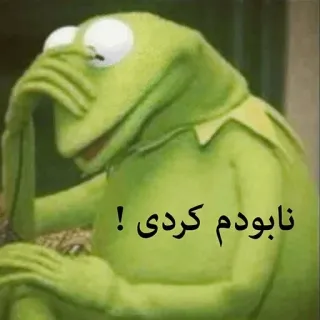 😐 Kermit نابودم کردی ! Muppet, pacynka, mem, Żaba Kermit, sfrustrowany telegram sticker