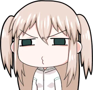 😒 Anime, Mangá, Desenho animado, Beicinho, Expressão, Chibi, Fofo telegram sticker