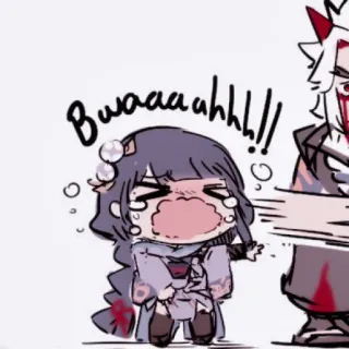 🌂 Bwaaaahh!! pleurs, dessin animé, triste, animé, personnage, autocollant whatsapp sticker