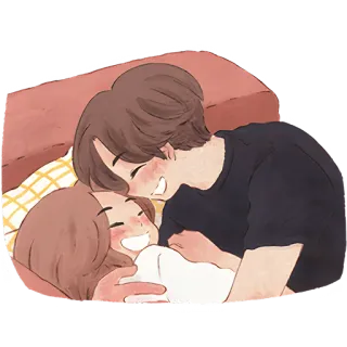 🤣 couple, love, relationship, romance, affection, cuddle, happy whatsapp sticker