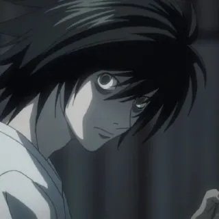 🍎 L Lawliet Death Note Anime, Death Note, L, L Lawliet, Detetive, Mangá telegram sticker