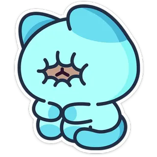 🫣 sticker, bleu, dessin animé, mignon, personnage telegram sticker