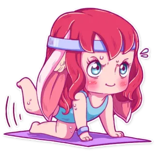 💪 coelho, yoga, desenho animado, exercício, fitness, fofo telegram sticker