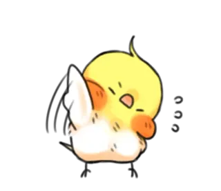👋 poussin, mignon, jaune, dessin animé, animal, oiseau, kawaii telegram sticker