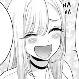 📀 HA HA fille anime, souriant, joyeux, manga, radieux telegram sticker