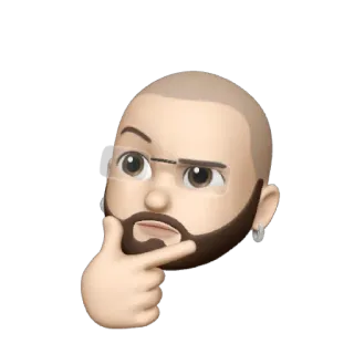 💥 Memoji, Denken, Frage, Nachdenken, Cartoon whatsapp sticker