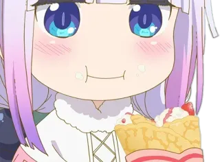 😬 Kanna Kamui Miss Kobayashi's Dragon Maid Anime, Kawaii, Imut, Kanna, Dragon Maid, Makanan Penutup telegram sticker