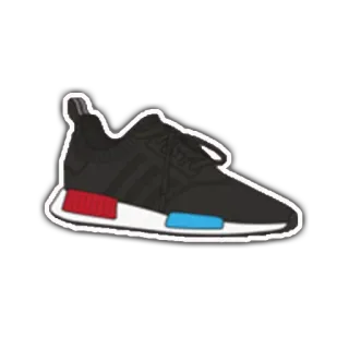 👟 sepatu, sneaker, adidas, hitam, merah, biru, pakaian, aksesoris telegram sticker