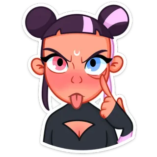 😜 Dibujo animado, Anime, Personaje, Pegatina, Lindo, Enojado, Chica telegram sticker
