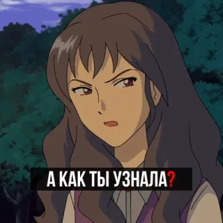 ⁉️ А КАК ТЫ УЗНАЛА? Frau, Anime, Cartoon, Ausdruck, Frage, Russisch telegram sticker