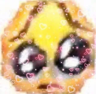 🍄 hearts, pixel art, yellow, cute, sad telegram sticker