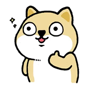 👍 狗, 赞, 可爱, 动物, 柴犬 whatsapp sticker