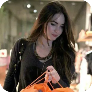 ✋ Megan Fox shopping, celebrity, actress, Megan Fox telegram sticker