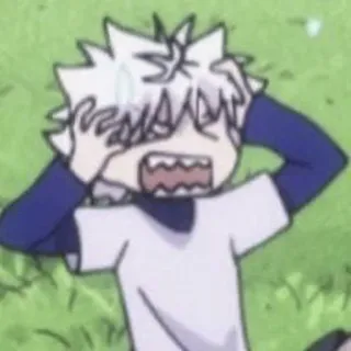 ‼️ Killua Zoldyck Hunter x Hunter Anime, Killua, Hunter x Hunter, Dessin animé, Personnage, Drôle, Mème telegram sticker