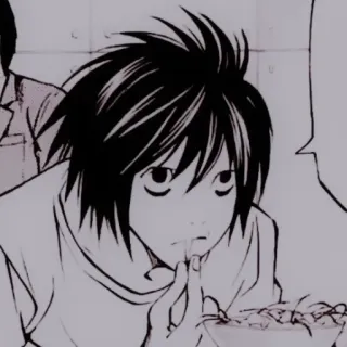 🔭 L Lawliet Death Note Anime, Manga, L, Death Note, Personaggio, Investigatore telegram sticker
