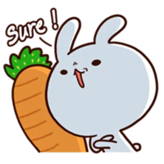 😏 sure ! Hase, Karotte, süß, Tier, Text telegram sticker