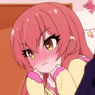 😍 Anime, Ragazza, Carina, Arrossire, Cartone animato telegram sticker