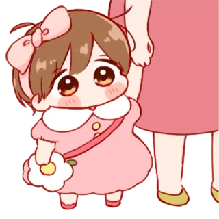 💞 lindo, dibujos animados, niña, rosa, niño whatsapp sticker