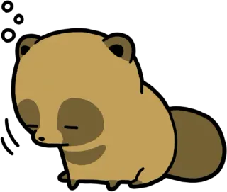😴 タヌキ, 眠り, 漫画, 動物, かわいい, 貉 telegram sticker