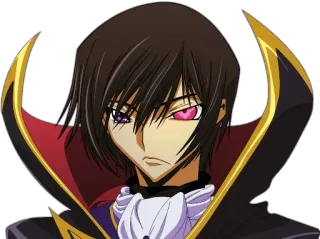 😕 Lelouch Lamperouge Code Geass アニメ, コードギアス, ルルーシュ, キャラクター, ファンアート whatsapp sticker