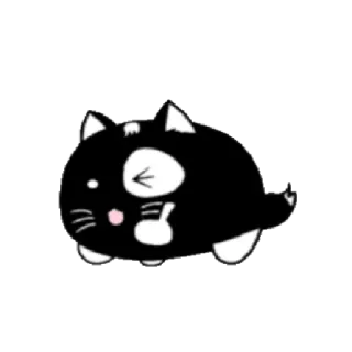 👍 gato, sticker, dedo medio, ofensivo, grosero, gato negro telegram sticker