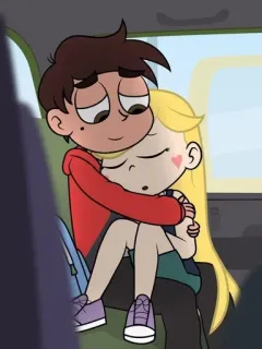 🫂 Marco Diaz, Star Butterfly Star vs. the Forces of Evil cartoon, couple, hug, love, affection telegram sticker