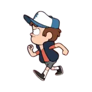 🏃 Dipper Pines Gravity Falls cartoon, animation, Dipper Pines, Gravity Falls, character, running telegram sticker