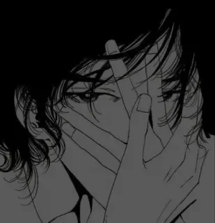 🖤 anime, manga, face, eyes, portrait, art, illustration whatsapp sticker