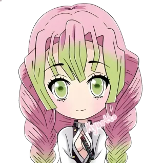 👾 Mitsuri Kanroji Demon Slayer Anime, Chibi, Fofo, Mangá, Demon Slayer, Mitsuri Kanroji telegram sticker
