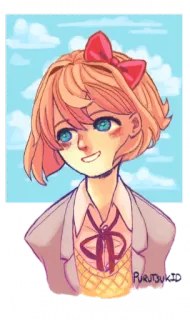🧡 Sayori Doki Doki Literature Club! Anime, Video game, Fofo, Garota, Personagem, Sayori, Doki Doki Literature Club telegram sticker