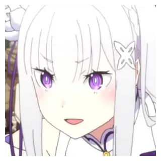🧁 Emilia Re:Zero − Starting Life in Another World Anime, Emilia, Re:Zero, Waifu, Lindo, Ojos morados whatsapp sticker