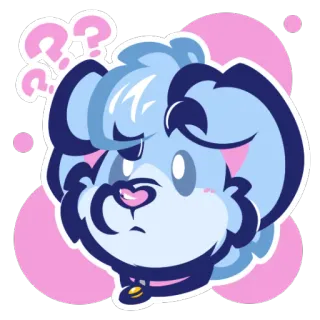 😥 ?? 만화, 동물, 질문, 귀여운, 혼란스러운, 개 telegram sticker