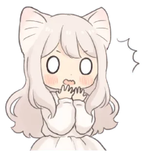 🍄 动漫, 猫耳, 震惊, 可爱, Q版, 卡哇伊 whatsapp sticker