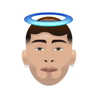 😇 angel, halo, face, man, portrait, earrings telegram sticker
