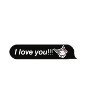 🥺 Kuromi I love you!!! Kuromi, amour, mignon, SMS, Sanrio telegram sticker