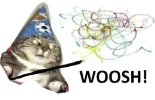 💫 WOOSH! Katze, Zauberer, Magie, lustig, Meme telegram sticker