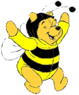 🐝 Winnie the Pooh Cartoon, Winnie Puuh, Disney, Bienenkostüm telegram sticker