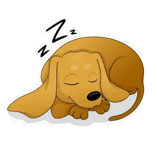 🛌 Zzz perro, durmiendo, animal, dibujos animados, lindo, mascota whatsapp sticker