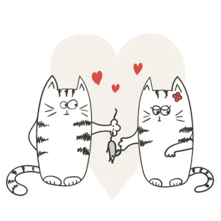 😍 แมว, ความรัก, สัตว์, หนู, น่ารัก, หัวใจ, การ์ตูน whatsapp sticker