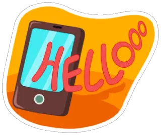 👋 HELLO telepon, halo, salam, komunikasi, teknologi, ponsel telegram sticker