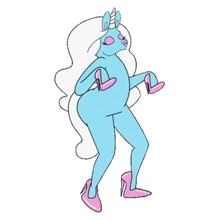 🦄 unicorn, kartun, fantasi, menari, sepatu hak tinggi, animasi telegram sticker