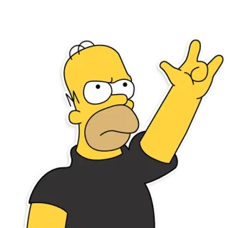 🤘 Homer Simpson The Simpsons การ์ตูน, เดอะซิมป์สันส์, โฮเมอร์ ซิมป์สัน, ร็อค, สติกเกอร์ telegram sticker