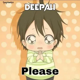 🤔 DEEPALI
Please Anime, Kind, Schattig, Alsjeblieft, Naam telegram sticker