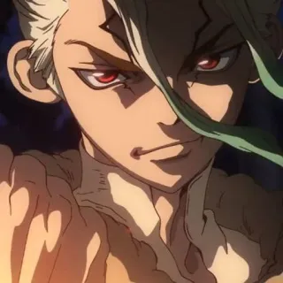 🥬 Senku Ishigami Dr. Stone Аниме, Доктор Стоун, Сенку, Исигами, Персонаж, Учёный whatsapp sticker