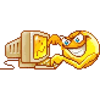 😏 コンピュータ, 邪悪, インターネット, 荒らし, キーボード telegram sticker