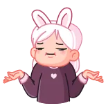 🤷‍♀️ Cartone animato, Orecchie da coniglio, Scrollata di spalle, Ragazza, Carino, Confuso telegram sticker