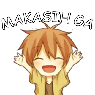 😇 MAKASIH GA anime, desenho animado, obrigado, feliz, fofo telegram sticker